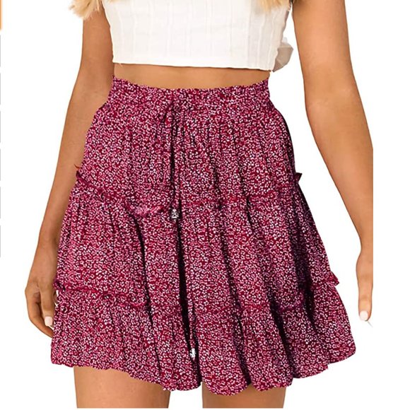 2/$30| High Waist Ruffle Swing Mini Skirt - Picture 2 of 8